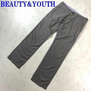 ビューティー&ユース チノパン カジュアルパンツ 綿 グレーBEAUTY&YOUTH　コットン ストライプ ストライプ M C5243