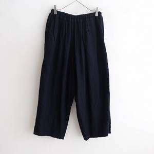 オーディナリーフィッツ Ordinary fits *ワイドバレルパンツ*0ウールリネン毛麻ネイビー紺ボトムス(1-2411-129)【10L42】