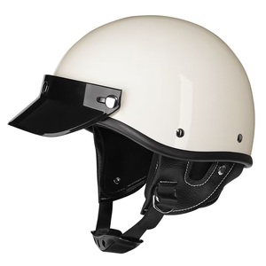 ハーレー 半帽 半キャップ ヘルメット レトロ ビンテージ ヘルメット　バイザー多色　アイボリー　サイズ：L
