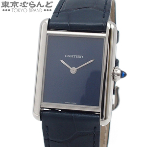 101742202 カルティエ CARTIER タンクマスト ウォッチLM WSTA0055 ネイビー アリゲーター 箱・保証書 腕時計 メンズ QZ 電池交換 仕上済