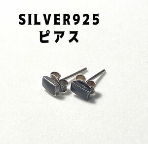 YQマsvニュC シルバー925 ピアス　SILVER925銀ピアス　黒四角　ブラック　をwいC