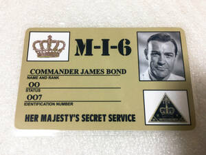 ☆ アメリカ 人気 映画 グッズ 「 007 」 ジェームズ ボンド イギリス情報機関 秘密情報部 SIS MI6 IDカード ショーン コネリーさん ☆