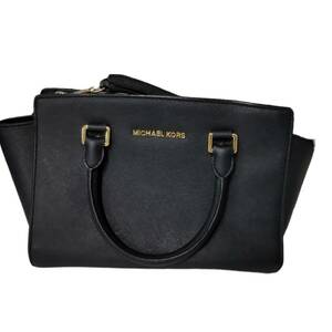 【中古品】 MICHAEL KORS マイケルコース ブラックレザー ２Way バッグ ハンドバッグ ショルダーバッグ hiL5388RO