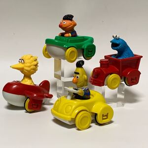 【Vintage】ILLCO セサミストリート ミニカー ビッグバード クッキーモンスター アーニー バート PVC フィギュア トイ 90