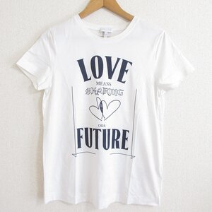 美品 ESCADA エスカーダ LOVE FUTURE 半袖 Tシャツ カットソー S ホワイト ◆