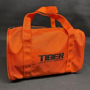 Y976 【 TIGER 】タイガー ミニバッグ ミニボストンバッグ 昭和レトロ 当時物 オレンジ ★送料185円★