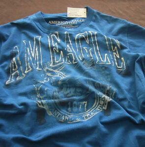 50新品★AMERICAN EAGLE★プリントＴシャツ★BLUE★XS★MENS