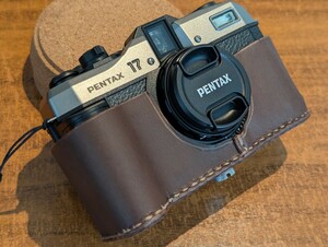 【制作数に限りあり】Pentax17用 ハンドメイドボディケース チョコブラウン レザークラフト フィルムカメラ 貼革替り