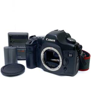 ♪ Canon キャノン EOS 5D デジタルカメラ デジタル一眼レフ シャッターOK ボディ/バッテリー/充電器/箱/CFカード付 EFマウント キヤノン