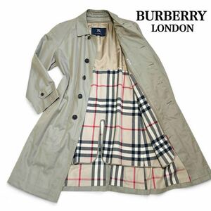 1円〜 極美品 バーバリーロンドン カシミヤ混ライナー ステンカラーコート ベージュ カーキ 比翼 バルマカーンコート BURBERRY LONDON