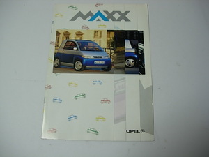 海外純正カタログ　OPEL 　MAXX 　 ConceptCar 　1995年3月　 オペル　マックス　ドイツ語