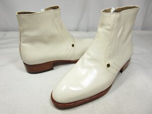 HH 訳あり未使用品 【マレリー MARELLI】 サイドファスナー ブーツ 紳士靴 (メンズ) size24EE ホワイト ◎18MZA3181◎