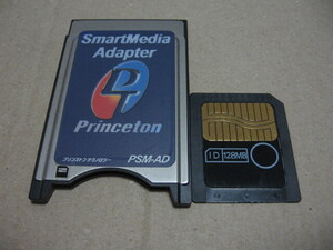 プリンストン Princeton PCカードアダプタ PSM-AD + スマートメディア SM128MB FUJIFILM MG-128SW 