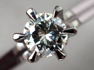 【5892E】Pt900 天然ダイヤモンド 0.38ct/3.5g リング 指輪 ♯14.5