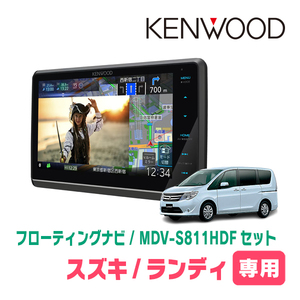 ランディ(C26系・H22/12～H28/7)専用　KENWOOD/MDV-S811HDF+取付キット　8インチ/フローティングナビセット