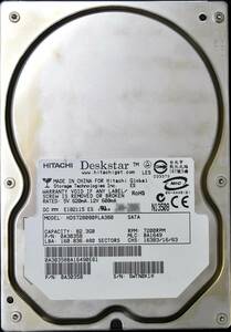 HITACHI HDS728080PLA380 ディスク容量:82.3GB SATA300 HDD 2006年製造 (Cristal DiscInfo 正常) 使用時間 47440H (管:EH116