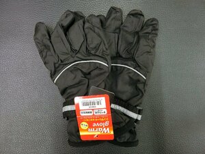 訳アリ 未使用 紳士用 Warm glove シンサレートポリエステルグローブ 黒 すべり止め 反射材 Thinsulate 管理No.39934