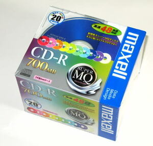 マクセル maxell　CDR700S.MIX1P20S　CD-R　48倍速　データ用 700MB カラーミックス スリムケース20枚入　旧パッケージ　日本製 　　未使用