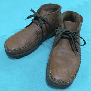 クラークス ワラビー クレープソール レザーシューズ 茶 26cm used Clarks Wallabee US8.5 UK8G レザー ブーツ ブラウン アメカジ 古着