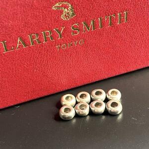 7 極美品【ラリースミス】LARRY SMITH PLAIN BEAD プレーンビーズ 8個 silver シルバー カスタム パーツ ナバホ チェーン フェザー タタキ