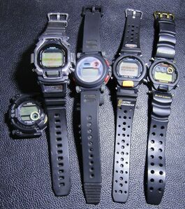 ジャンク品 ★ G-SHOCK FROGMAN DW-8200 ★ DW-8140 ★ DW-001 ★ DW-6600B ★ DW-8400 ◇ いろいろまとめて５個 【中古：電池切れ】