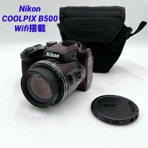 Nikon ニコン COOLPIX Bridge B500 コンパクトデジタルカメラ 40倍 ズーム パープル Wifi搭載　新品SDカード付 運動会 初心者オススメ