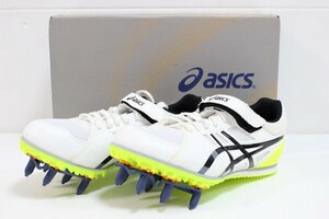 【未使用保管品】 asics アシックス 陸上スパイク 陸上競技用シューズ HEATFLAT FR7 TTP526 ホワイト×ブラック 23.5cm 8-F072Y/1/100