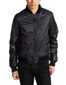 ALPHA INDUSTRIES INC アルファインダストリーズ フライトジャケット MA-1 NYLON/LEATHER TA1022 001 BLACK S メンズ 男性