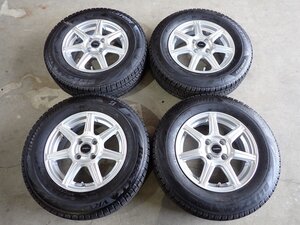 YS6134【送料無料185/70R14】ノート ティーダ フリード等に BS VRX2 中古スタッドレス ★14×5.5J 100/4H ET39★≪即決≫