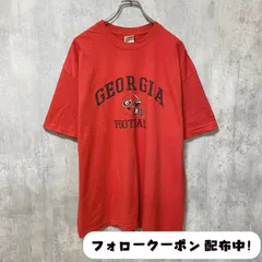 古着 used　GILDAN　ギルダン　GEORGIA　アメフト　半袖プリントTシャツ　スポーツ　赤　レトロ　オーバーサイズ