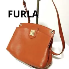 FURLA　フルラ　ショルダーバッグ　ブラウン オレンジ　オシャレ　可愛い