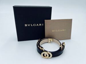 【美品】 ブレスレット BVLGARI ブルガリ レザー バングル GS L15 32761