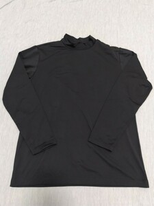 送料込み【AUX BACCHANALES】オーバカナル メンズ 長袖Tシャツ アンダーシャツ LL 裏起毛 黒 ブラック モックネック ゴルフウェア GOLF 冬