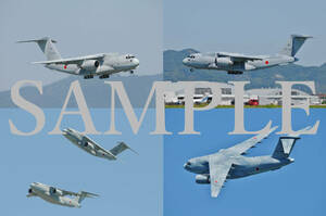 D【航空機写真】Ｌ版４枚　航空自衛隊　C-2輸送機　美保基地