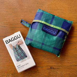 BAGGU　BABY BAGGU　タータングリーン（日本限定）　ベビーバグゥ　エコバッグ