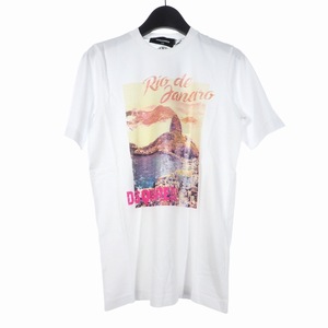 ディースクエアード DSQUARED2 22AW Tシャツ カットソー 半袖 フロントロゴ プリント XXS ホワイト 白 S72GD0394 メンズ