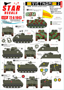 スターデカール 72-A1043 1/72 ベトナム＃2 ベトナム共和国陸軍 M113