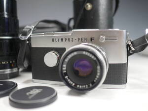 ◆OLYMPUS【PEN-FT】シルバー+【F.Zuiko Auto-S 1:1.8 f=38mm】【Auto-zoom 1:3.5 f=50~90mm】レンズ2点セット USED品 オリンパス