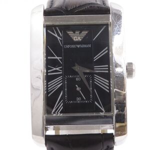 158 EMPORIO ARMANI エンポリオ アルマーニ AR-0156 クォーツ腕時計 ベルト社外品 ※中古