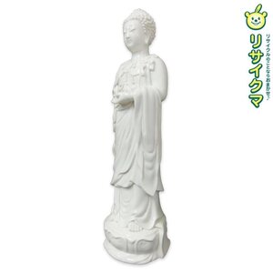 【中古】M▽釈迦如来像 立像 白磁 仏像 (38118)