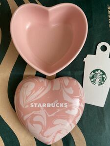 STARBUCKS スターバックス　バレンタイン2021セラミックケースマーブルハート スタバ　小物入れ