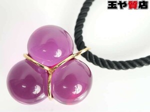 バカラ パープル系クリスタル トップ 750 K18留具 チョーカー ネックレス