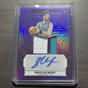 Vasilije Micic RC Patch Auto /49 RPA 2023-24 Panini Obsidian Basketball Autograph 直筆サイン