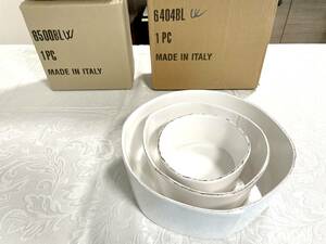 超美品 ★ ヴィルジニア カーサVIRGINIA CASA イタリア製 ハンドメイド サラダボウル 陶器 洋食器　鉢 大中小サイズ ３個セット 