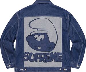 SUPREME SMURFS DENIM TRUCKER JACKET L