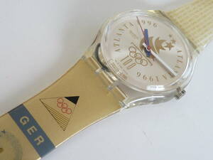 未使用電池交換済 美品 スウォッチ レギュラーモデル Swatch 1995年 ATLANTA 1996 OLYMPIC TEAM ドイツ 品番GZ150