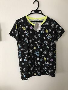 新品 トイストーリー 総柄 半袖 Tシャツ 黒 LL