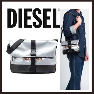 ○★新品 未使用 DIESEL クロスボディバッグ 定番ショルダーバッグ グレー○●