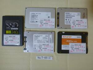 管理番号　T-05187 / SSD / 2.5インチ / 240GB / 5個セット / レターパック発送 / データ消去済み / ジャンク扱い