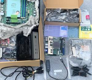 中古＆保証無し ベアボーン状態PC PCパーツ等 約8kg / M710q Tiny Q556/R GT720 ISK-100 MITX-DNV6 PCIE-USBカード SATAケーブル CPU 他